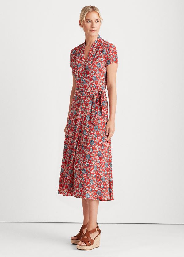 Vestido Ralph Lauren Floral Crepe Midi Mulher 79401-ODVP